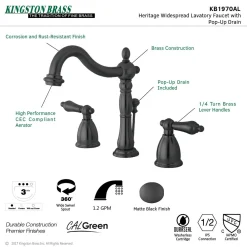 New Heritage 8-Inch Widespread Bathroom Faucet 8