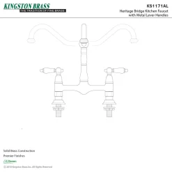 Hot Heritage Kitchen Bridge Faucet Bridge Faucets