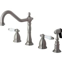 Discount Heritage Lever-Handle Widespread Kitchen Faucet Widespread Kitchen Faucets|Faucets With Side Spray