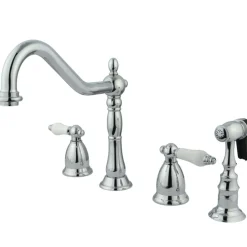 Discount Heritage Lever-Handle Widespread Kitchen Faucet Widespread Kitchen Faucets|Faucets With Side Spray