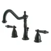 Clearance Heritage Onyx Widespread Lavatory Faucet with Black Porcelain Lever Handle 8" Widespread