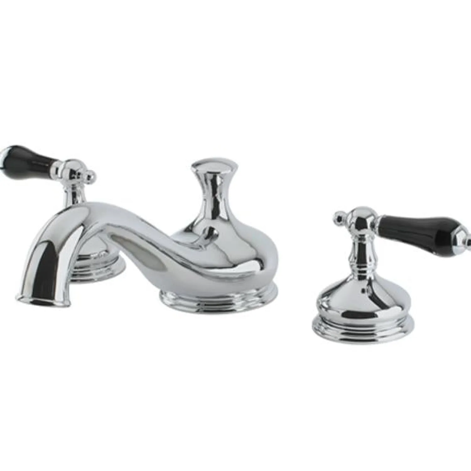 Heritage Onyx Roman Tub Filler with Black Porcelain Lever Handle Tub Faucets