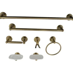 Sale Heritage 7 Piece Bathroom Accessory Set Towel Rings|Toothbrush Holders & Tumblers