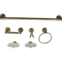 Online Heritage 6 Piece Bathroom Accessory Set Towel Rings|Toothbrush Holders & Tumblers