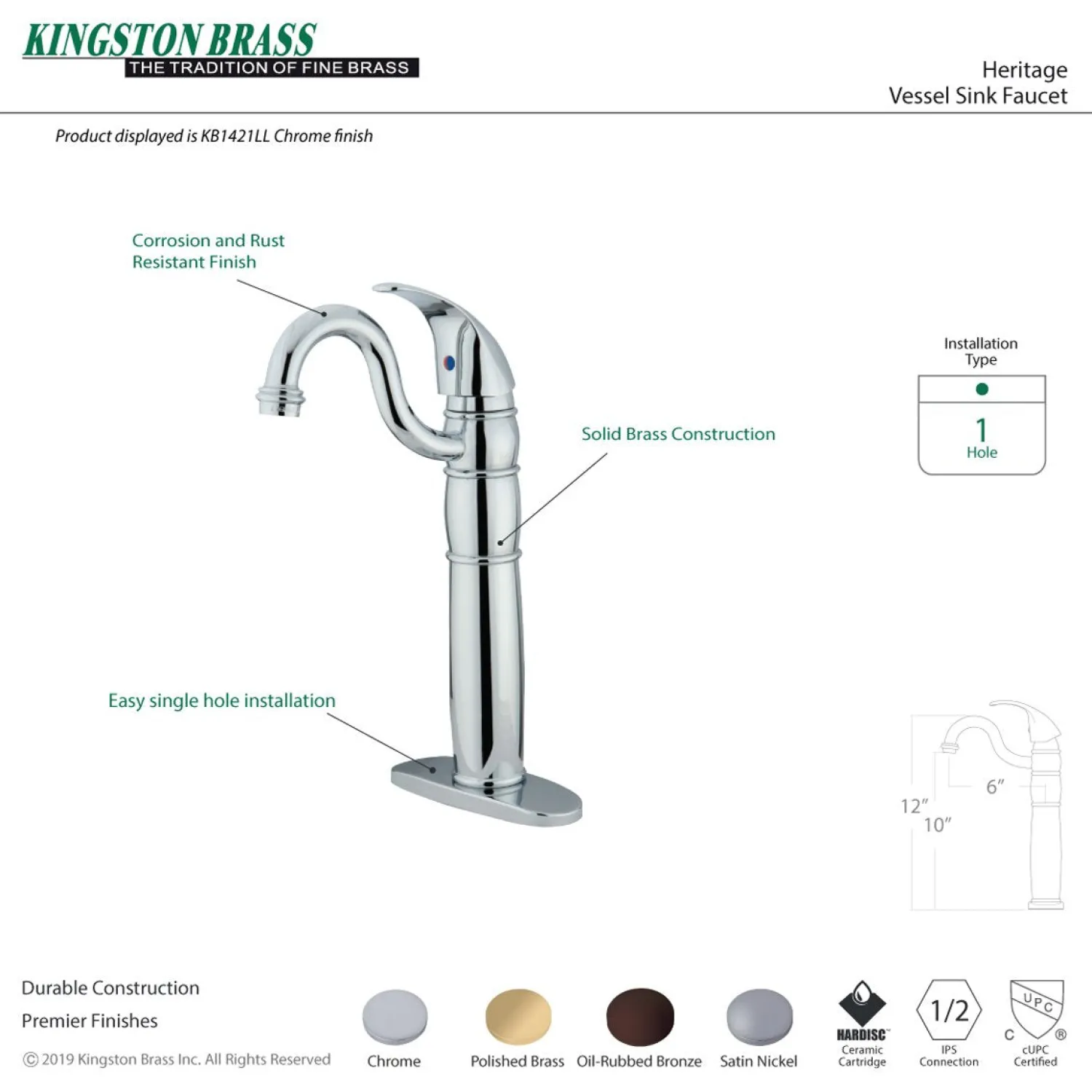 New Heritage Single Handle Vessel Sink Faucet Vessel Faucets