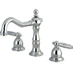 Discount Heritage Two Handle Three Hole 8" to 14" Widespread Lavatory Faucet with Brass Pop-up 8" Widespread