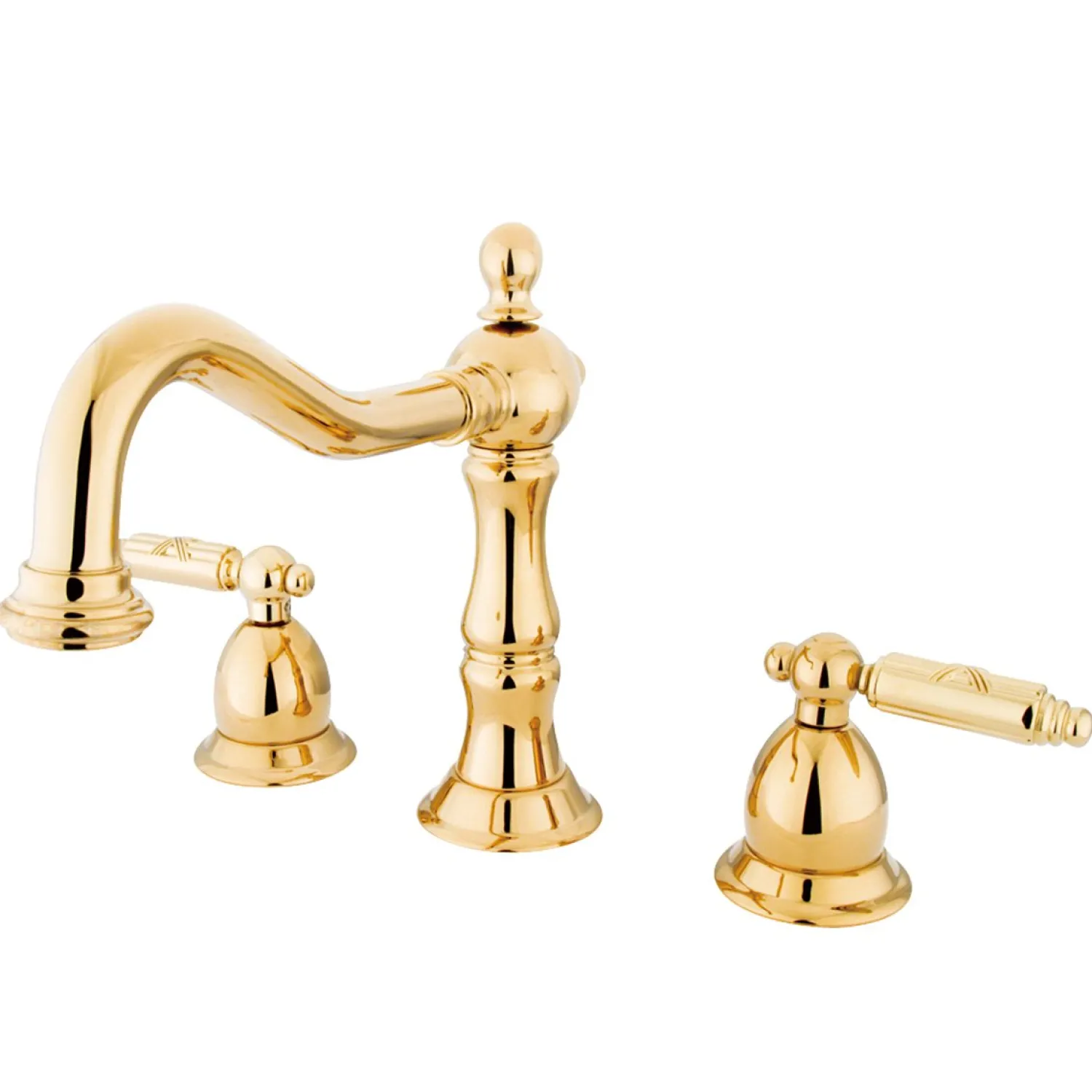 Discount Heritage Two Handle Three Hole 8" to 14" Widespread Lavatory Faucet with Brass Pop-up 8" Widespread