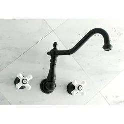 Online Heritage Two Handles Wall Mount Tub Filler Tub Faucets
