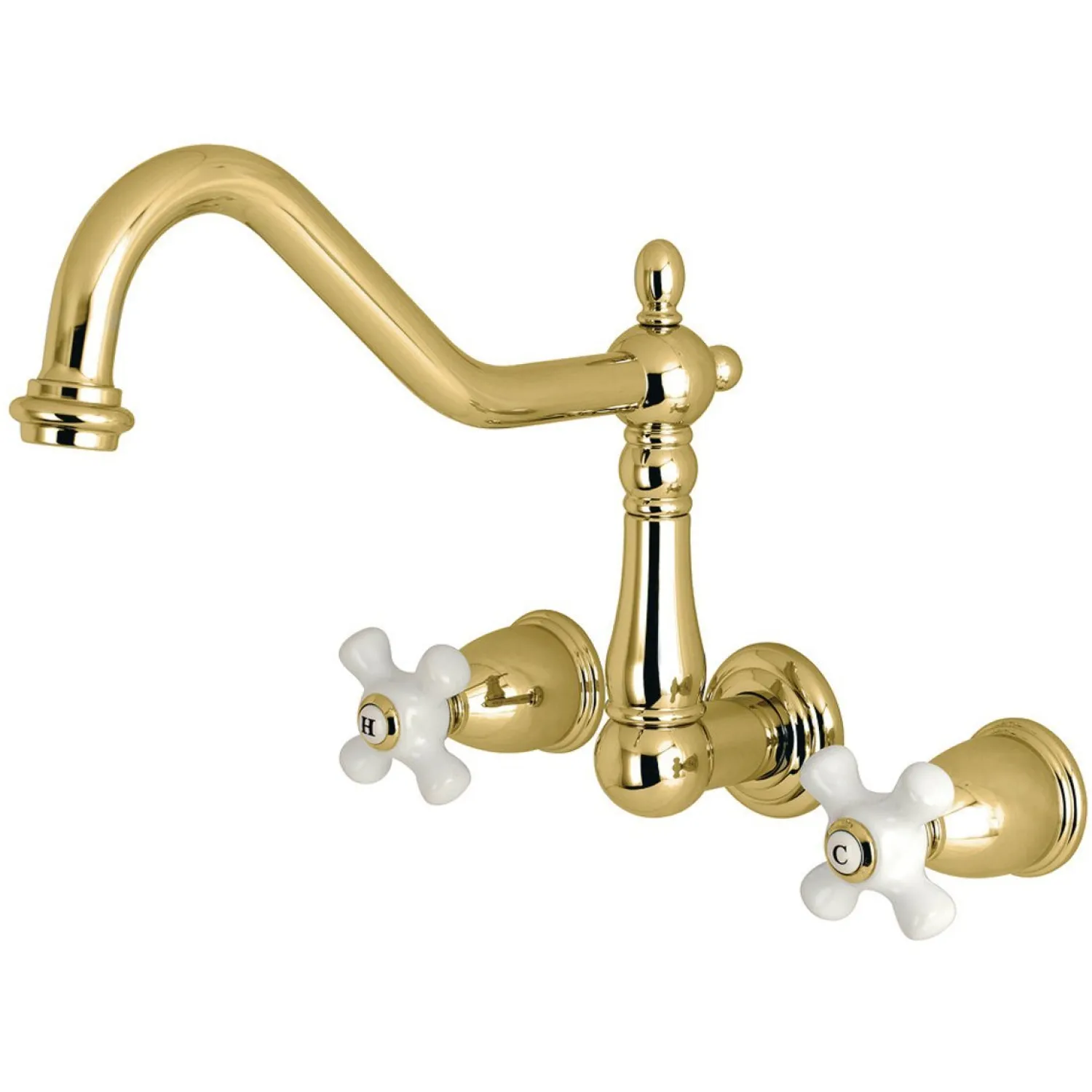 Online Heritage Two Handles Wall Mount Tub Filler Tub Faucets