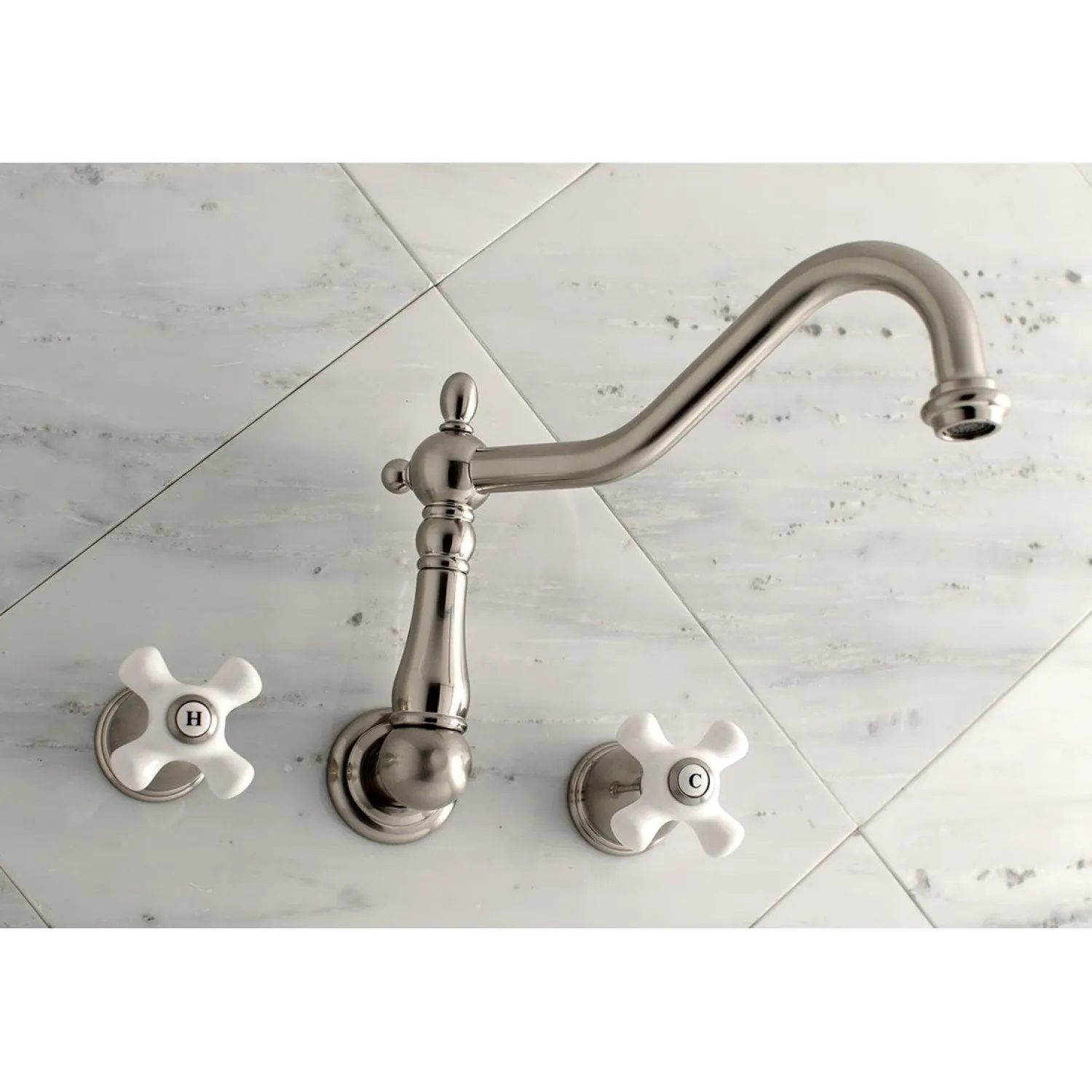 Online Heritage Two Handles Wall Mount Tub Filler Tub Faucets