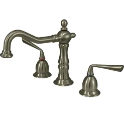 Best Heritage Two Handle 8" to 14" Widespread Three Hole Lavatory Faucet with Brass Pop-up 8" Widespread