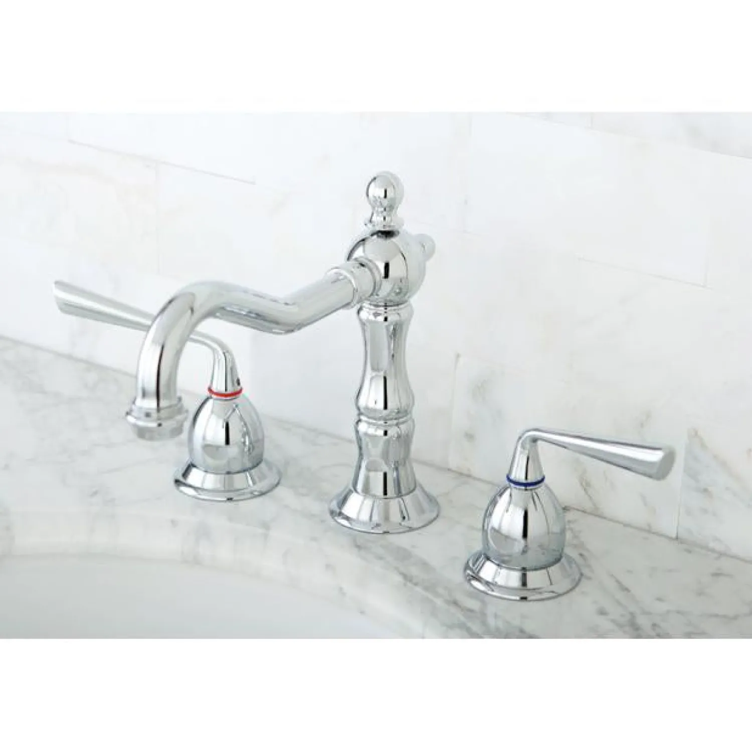 Best Heritage Two Handle 8" to 14" Widespread Three Hole Lavatory Faucet with Brass Pop-up 8" Widespread