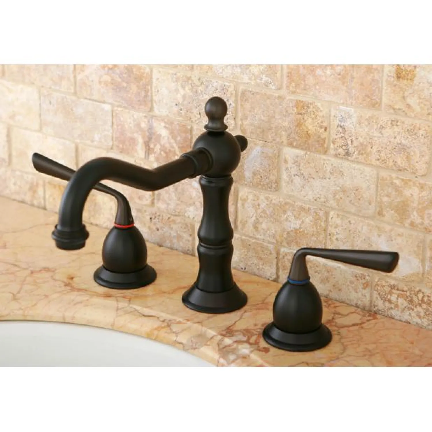 Best Heritage Two Handle 8" to 14" Widespread Three Hole Lavatory Faucet with Brass Pop-up 8" Widespread