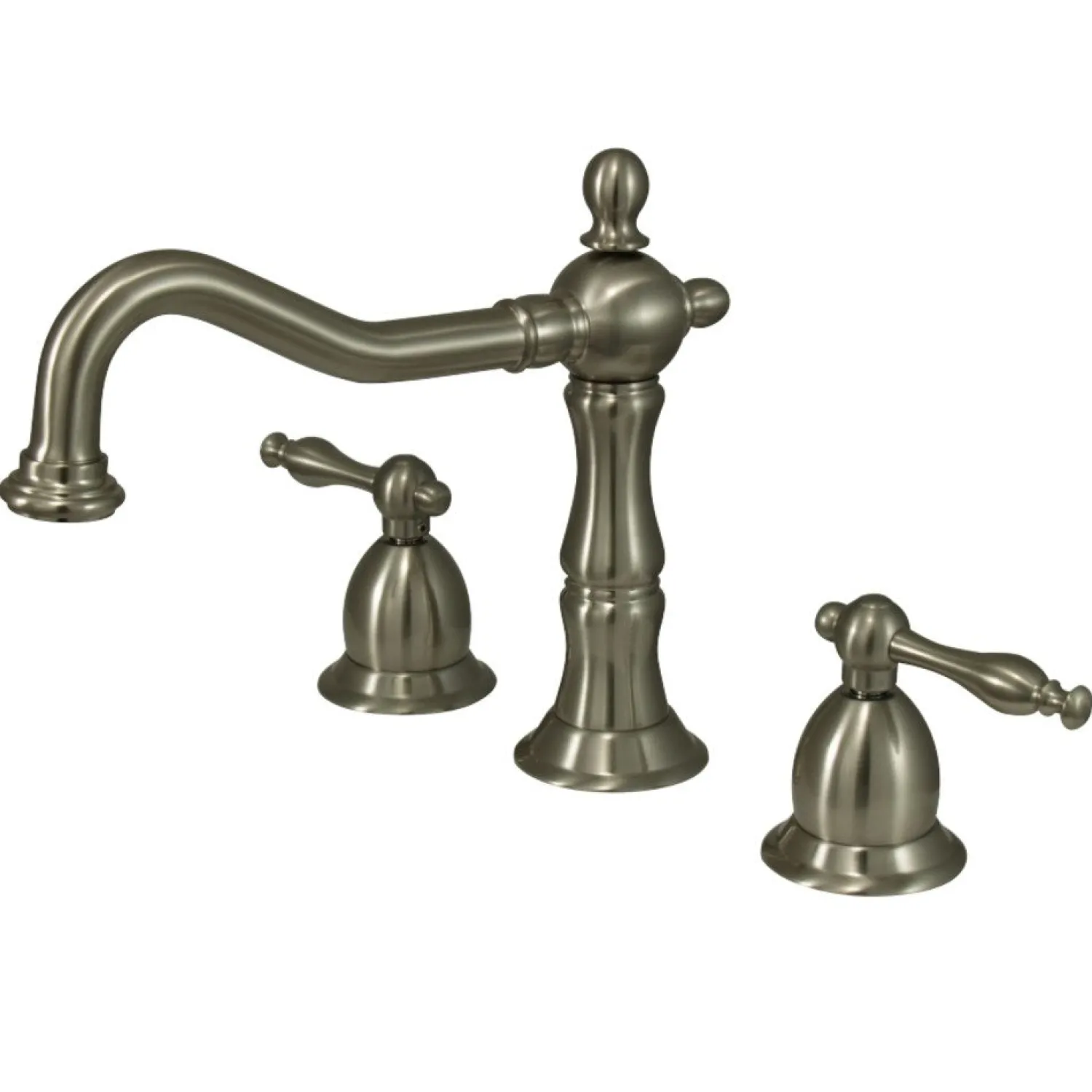 Best Heritage Two Handle Deck Mount 8" to 14" Widespread Lavatory Faucet with Brass Pop-up 8" Widespread