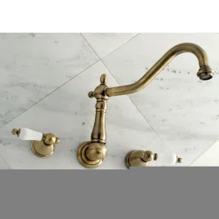 Sale Heritage Two-Handle Wall Mount Tub Filler Tub Faucets