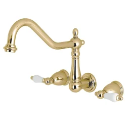 Best Heritage Wall Mount 2-Handle Kitchen Faucet Wall Mounted Kitchen Faucets