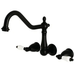 Best Heritage Wall Mount 2-Handle Kitchen Faucet Wall Mounted Kitchen Faucets