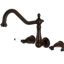 Best Heritage Wall Mount 2-Handle Kitchen Faucet Wall Mounted Kitchen Faucets