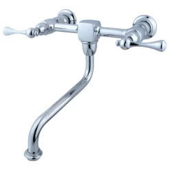 Heritage Wall Mount 2-Handle Bathroom Faucet Wall Mount