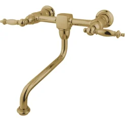 New Heritage Wall Mount Lever Handle Bathroom Faucet Wall Mount