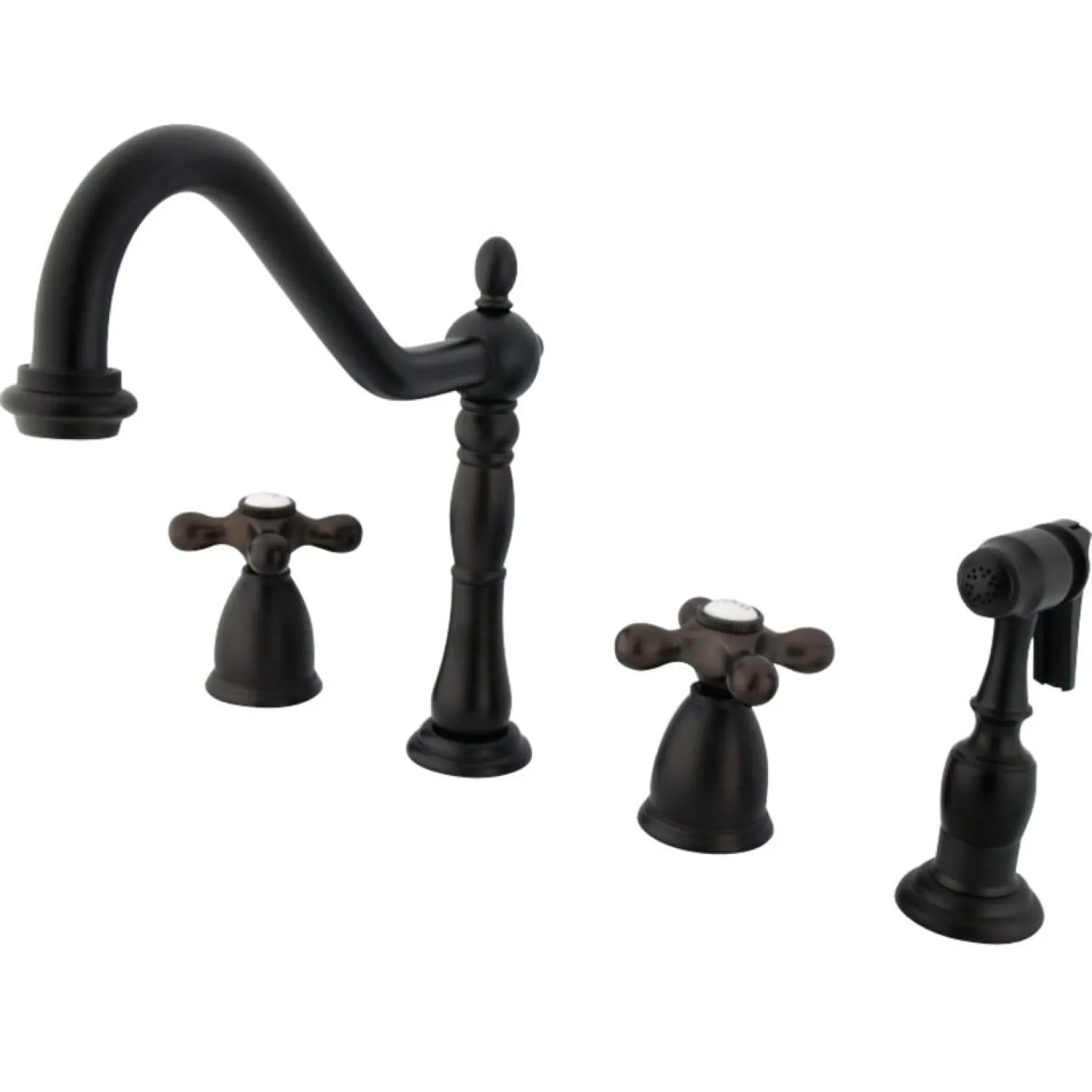 New Heritage Widespread Kitchen Faucet with Brass Sprayer Widespread Kitchen Faucets|Faucets With Side Spray