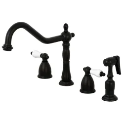 Online Heritage Widespread 4-Hole Kitchen Faucet Widespread Kitchen Faucets|Faucets With Side Spray