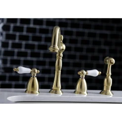 Online Heritage Widespread 4-Hole Kitchen Faucet Widespread Kitchen Faucets|Faucets With Side Spray