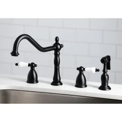Online Heritage Widespread 4-Hole Kitchen Faucet Widespread Kitchen Faucets|Faucets With Side Spray
