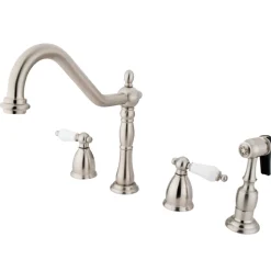 Online Heritage Widespread 4-Hole Kitchen Faucet Widespread Kitchen Faucets|Faucets With Side Spray
