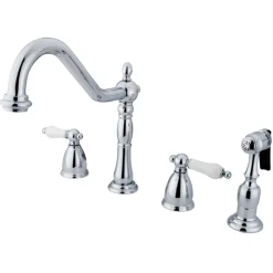 Online Heritage Widespread 4-Hole Kitchen Faucet Widespread Kitchen Faucets|Faucets With Side Spray