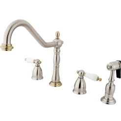 Online Heritage Widespread 4-Hole Kitchen Faucet Widespread Kitchen Faucets|Faucets With Side Spray