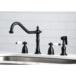 Online Heritage Widespread 4-Hole Kitchen Faucet Widespread Kitchen Faucets|Faucets With Side Spray