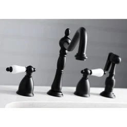 Online Heritage Widespread 4-Hole Kitchen Faucet Widespread Kitchen Faucets|Faucets With Side Spray