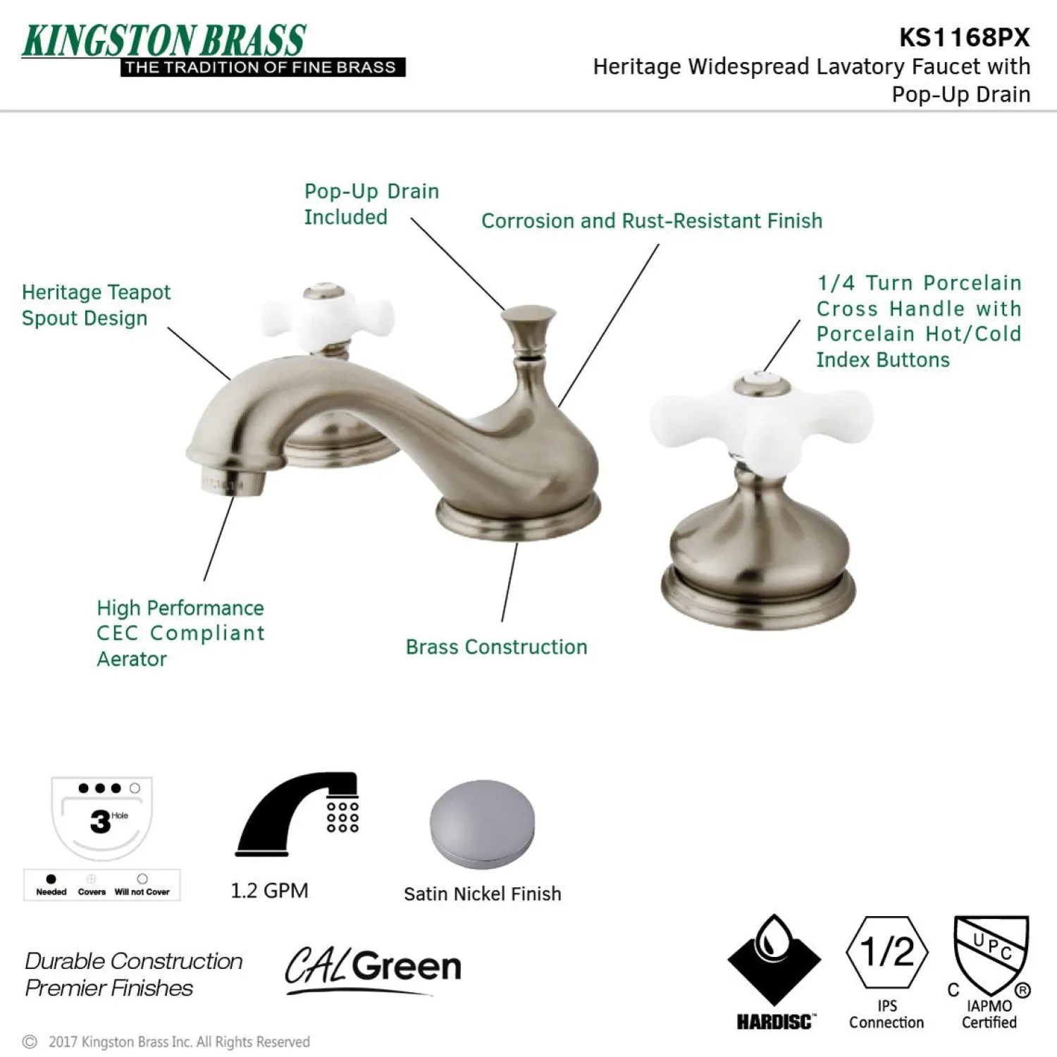 Sale Heritage 8" Widespread 3-Hole Bathroom Faucet 8" Widespread