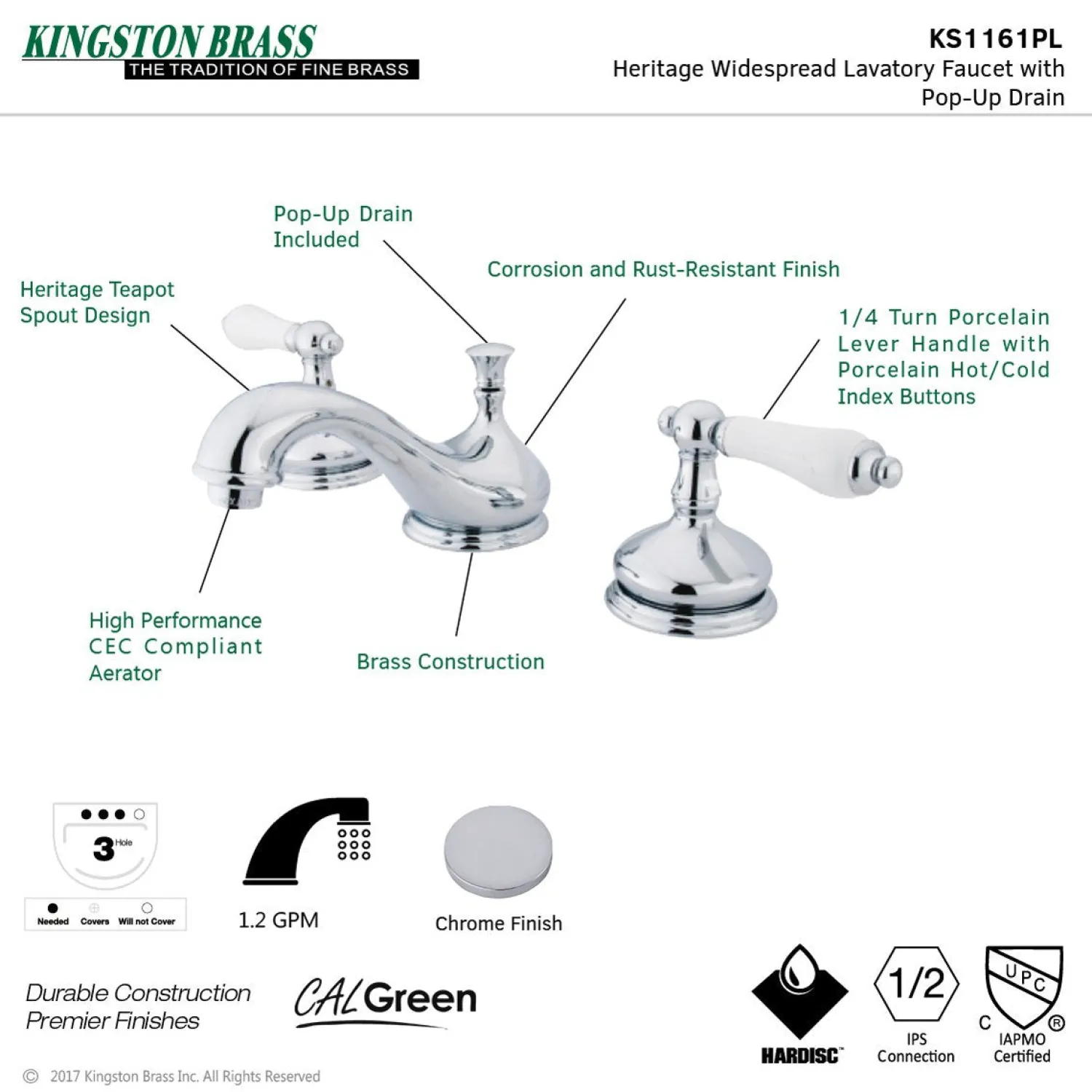 Clearance Heritage 8" Widespread Deck Mount Bathroom Faucet 8" Widespread