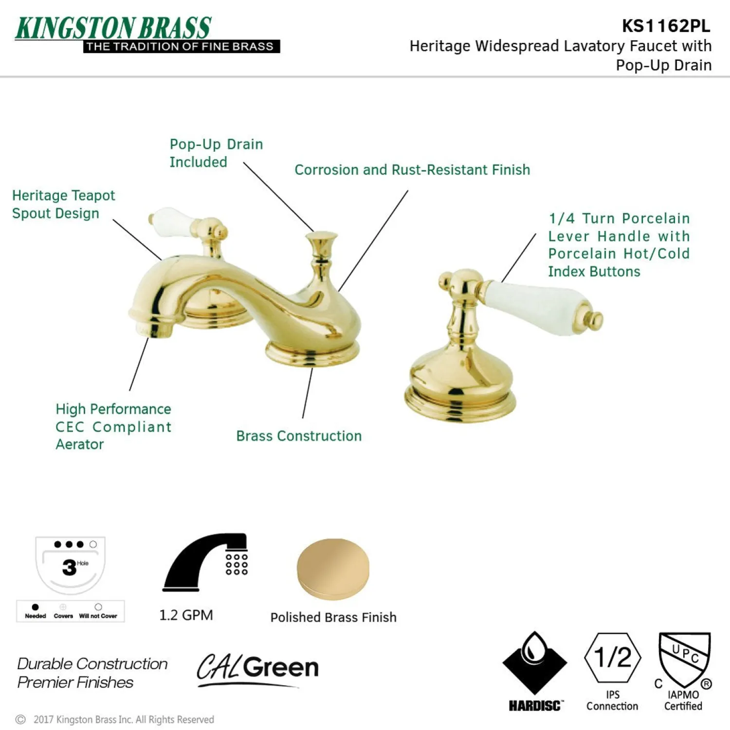 Clearance Heritage 8" Widespread Deck Mount Bathroom Faucet 8" Widespread