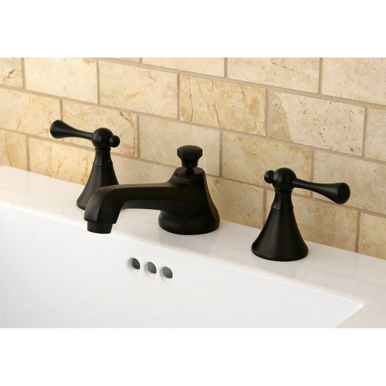 Online 3-Hole 8-Inch Widespread Bathroom Faucet with Brass Pop-Up 8" Widespread