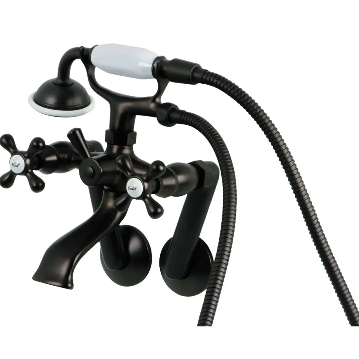 Online 2-Hole Tub Wall Mount Clawfoot Tub Faucet with Hand Shower Tub & Shower Sets|Tub Faucets