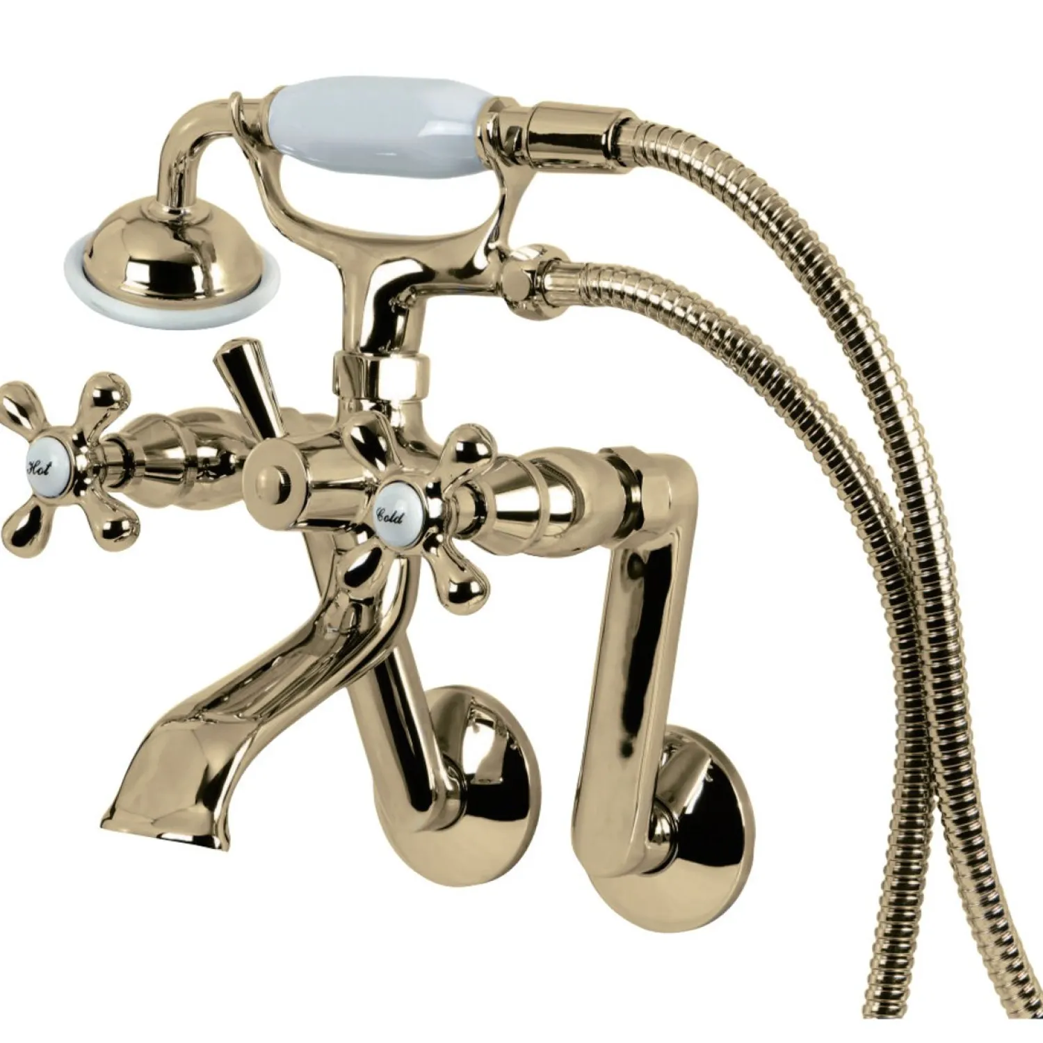 Online 2-Hole Tub Wall Mount Clawfoot Tub Faucet with Hand Shower Tub & Shower Sets|Tub Faucets