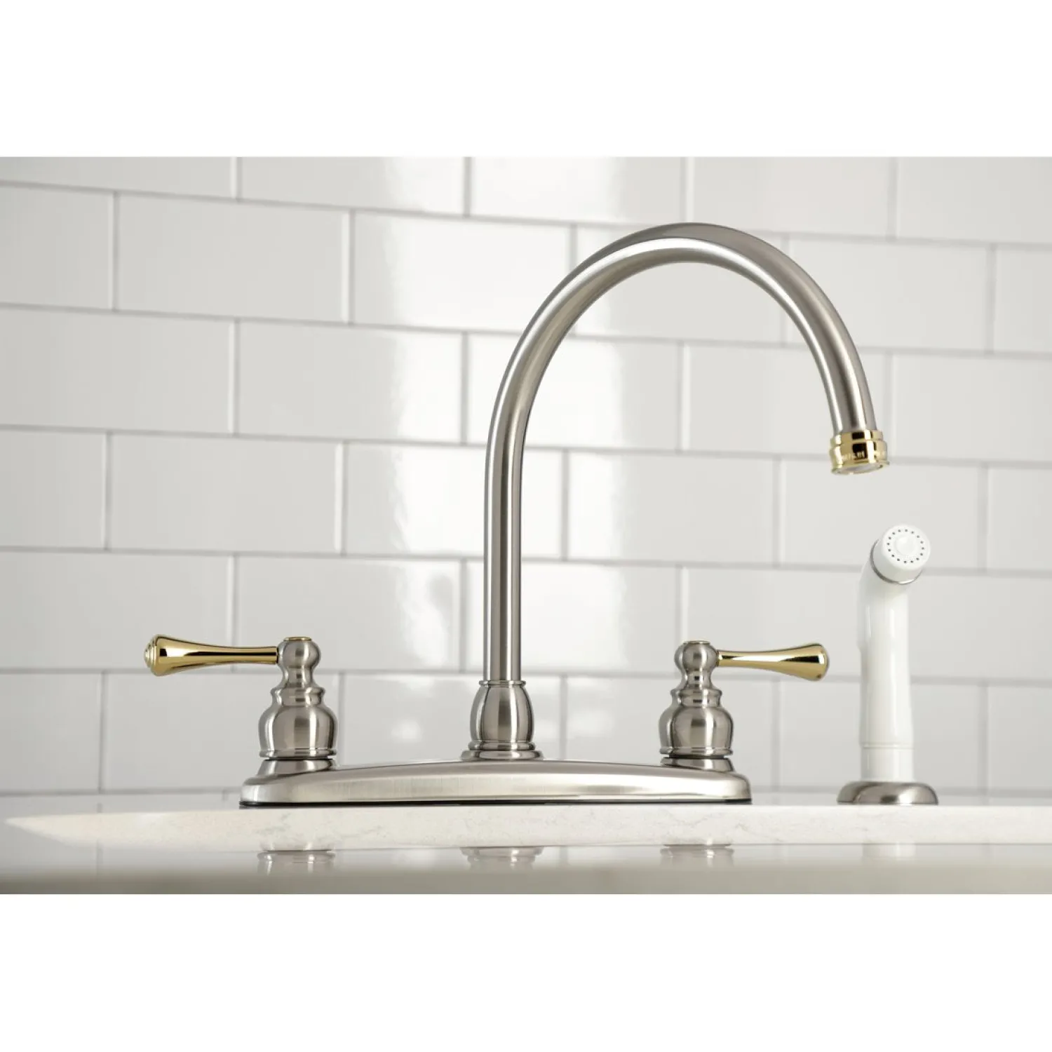 Best 8-Inch Centerset 2-Handle Kitchen Faucet Faucets With Side Spray