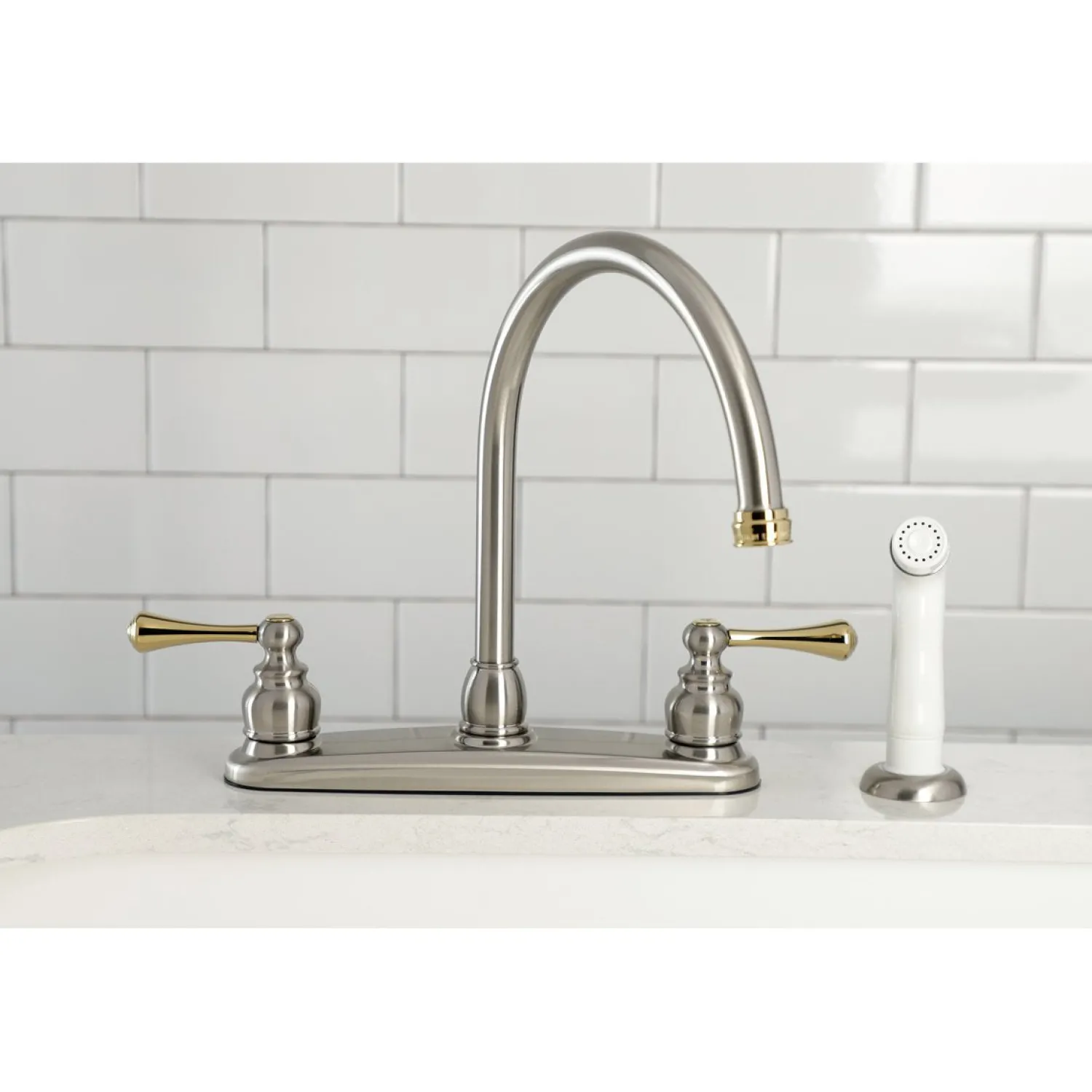 Best 8-Inch Centerset 2-Handle Kitchen Faucet Faucets With Side Spray