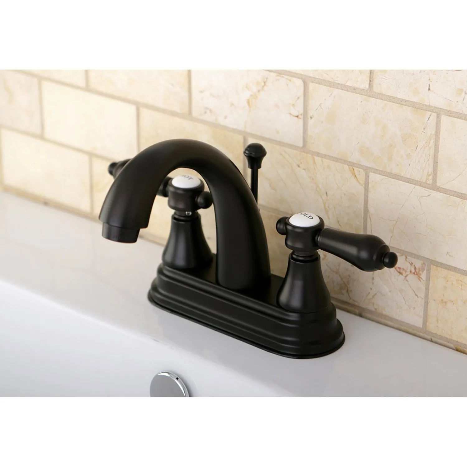 Online 4-Inch Centerset Bathroom Faucet with Brass Pop-Up 4" Center Set