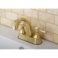 Online 4-Inch Centerset Bathroom Faucet with Brass Pop-Up 4