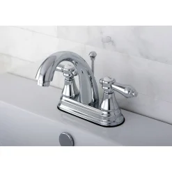 Online 4-Inch Centerset Bathroom Faucet with Brass Pop-Up 4