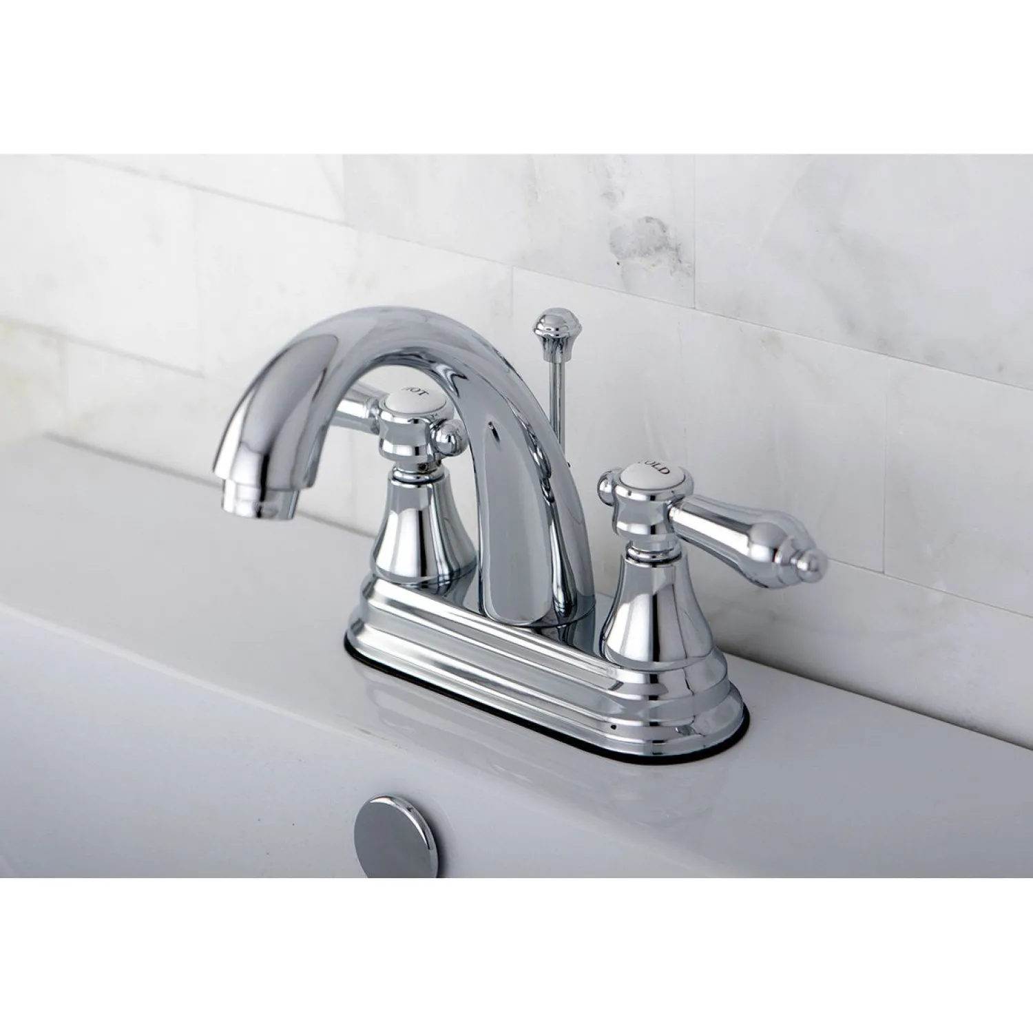 Online 4-Inch Centerset Bathroom Faucet with Brass Pop-Up 4" Center Set