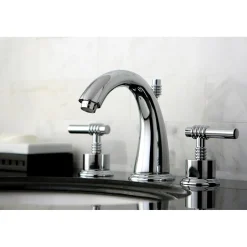 8-Inch Widespread Bathroom Faucet with Brass Pop-Up 8