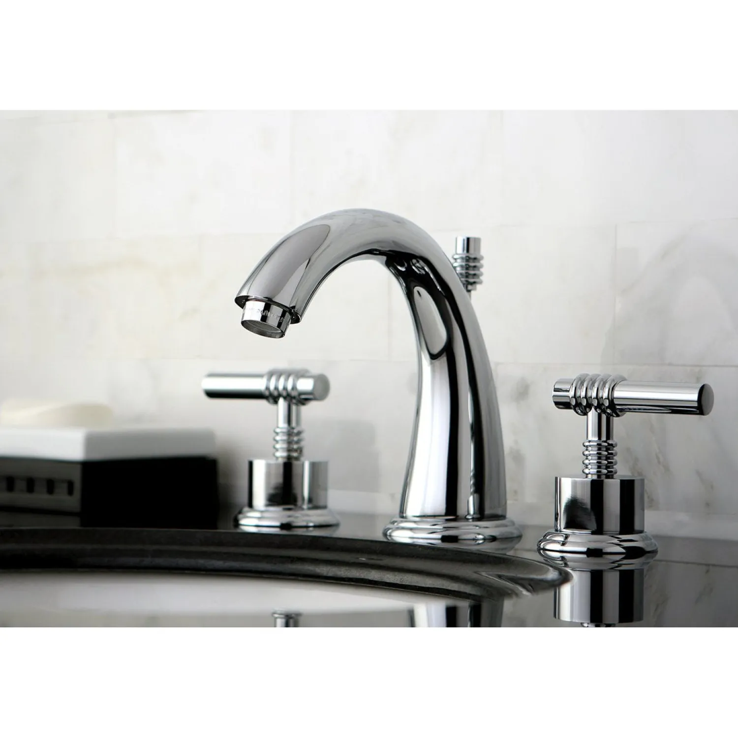 8-Inch Widespread Bathroom Faucet with Brass Pop-Up 8" Widespread