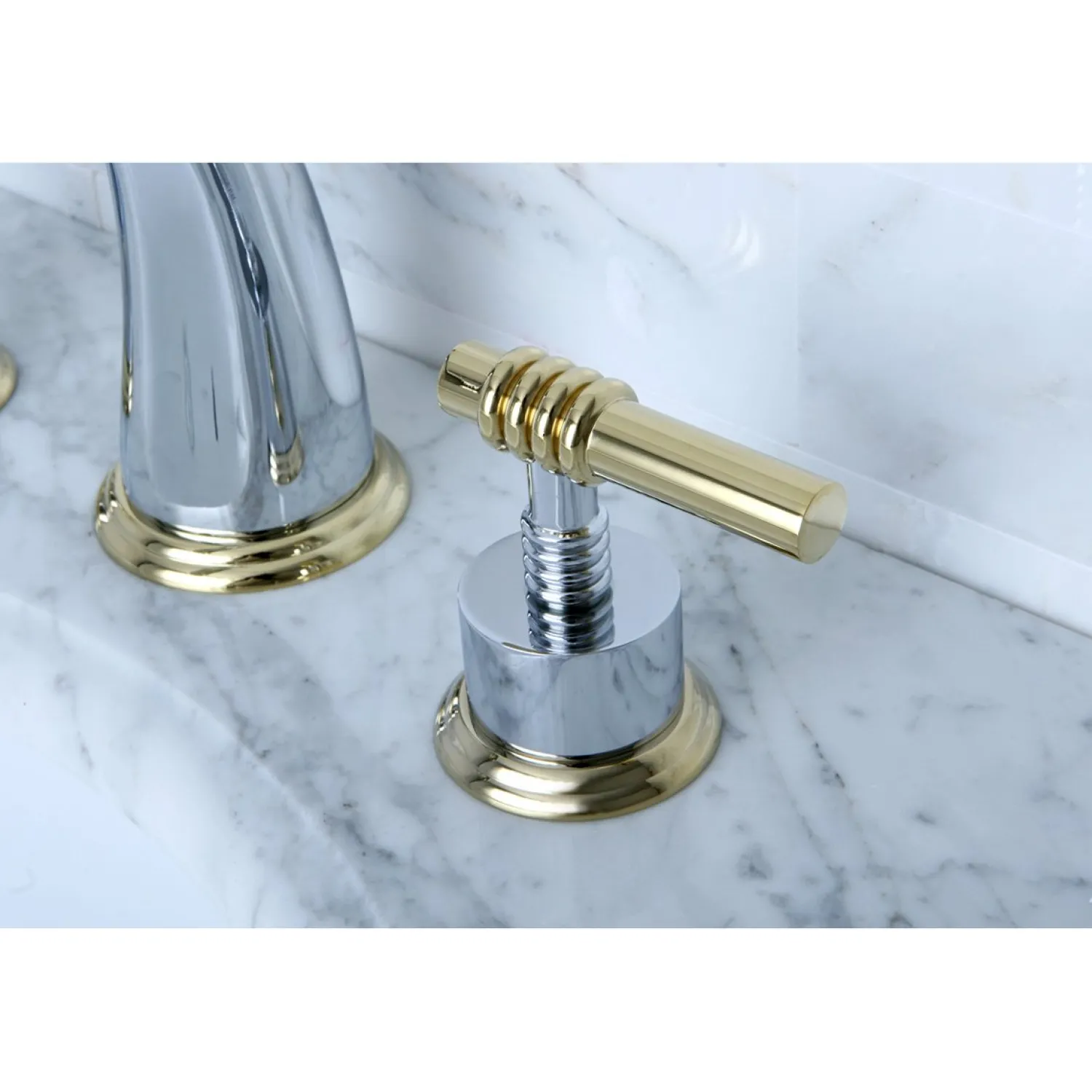 8-Inch Widespread Bathroom Faucet with Brass Pop-Up 8" Widespread