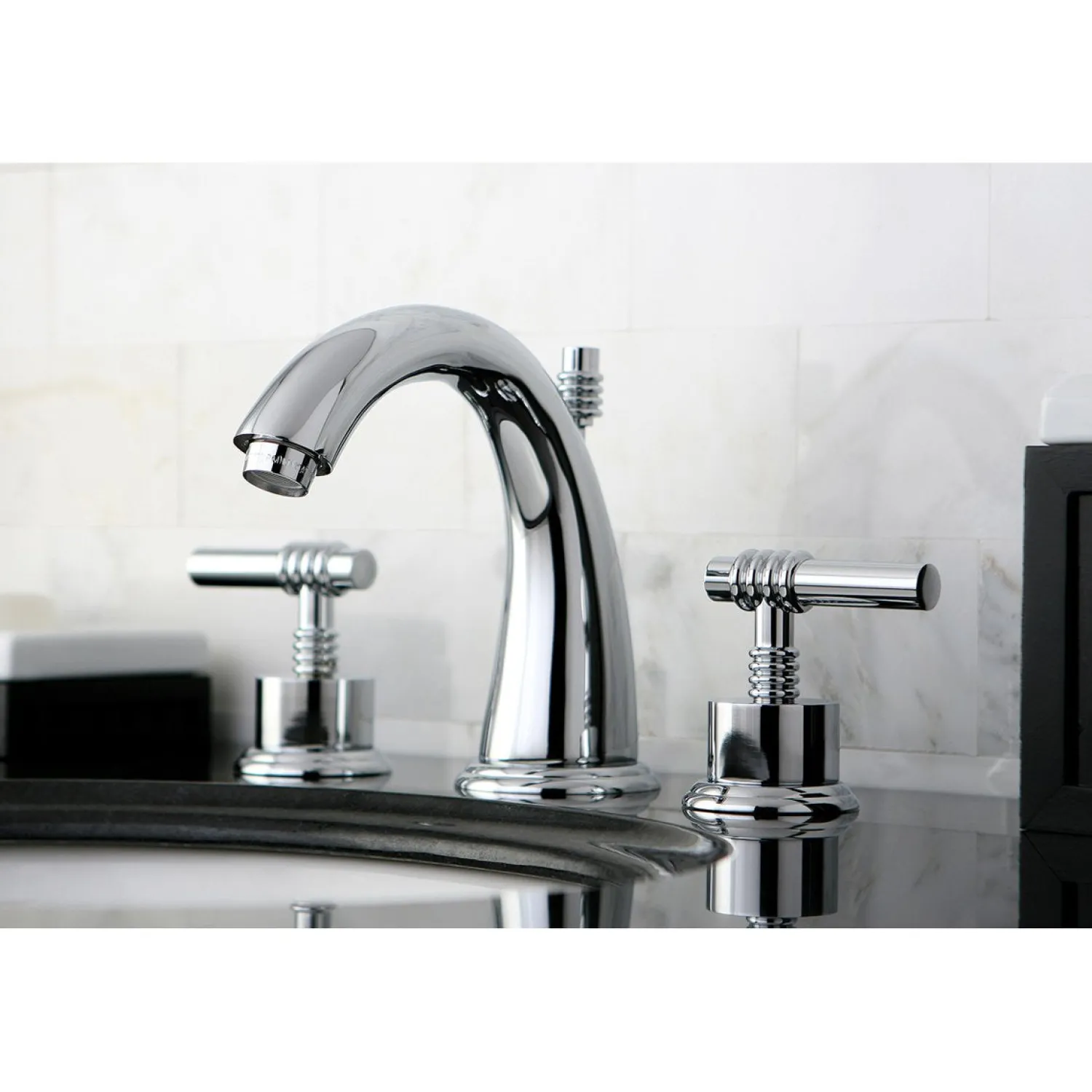 8-Inch Widespread Bathroom Faucet with Brass Pop-Up 8" Widespread