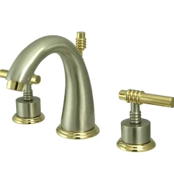 8-Inch Widespread Bathroom Faucet with Brass Pop-Up 8